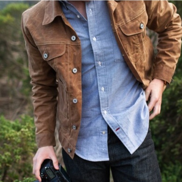 Original Trucker Jacket Waxed Brown size L - Picture 2 of 8